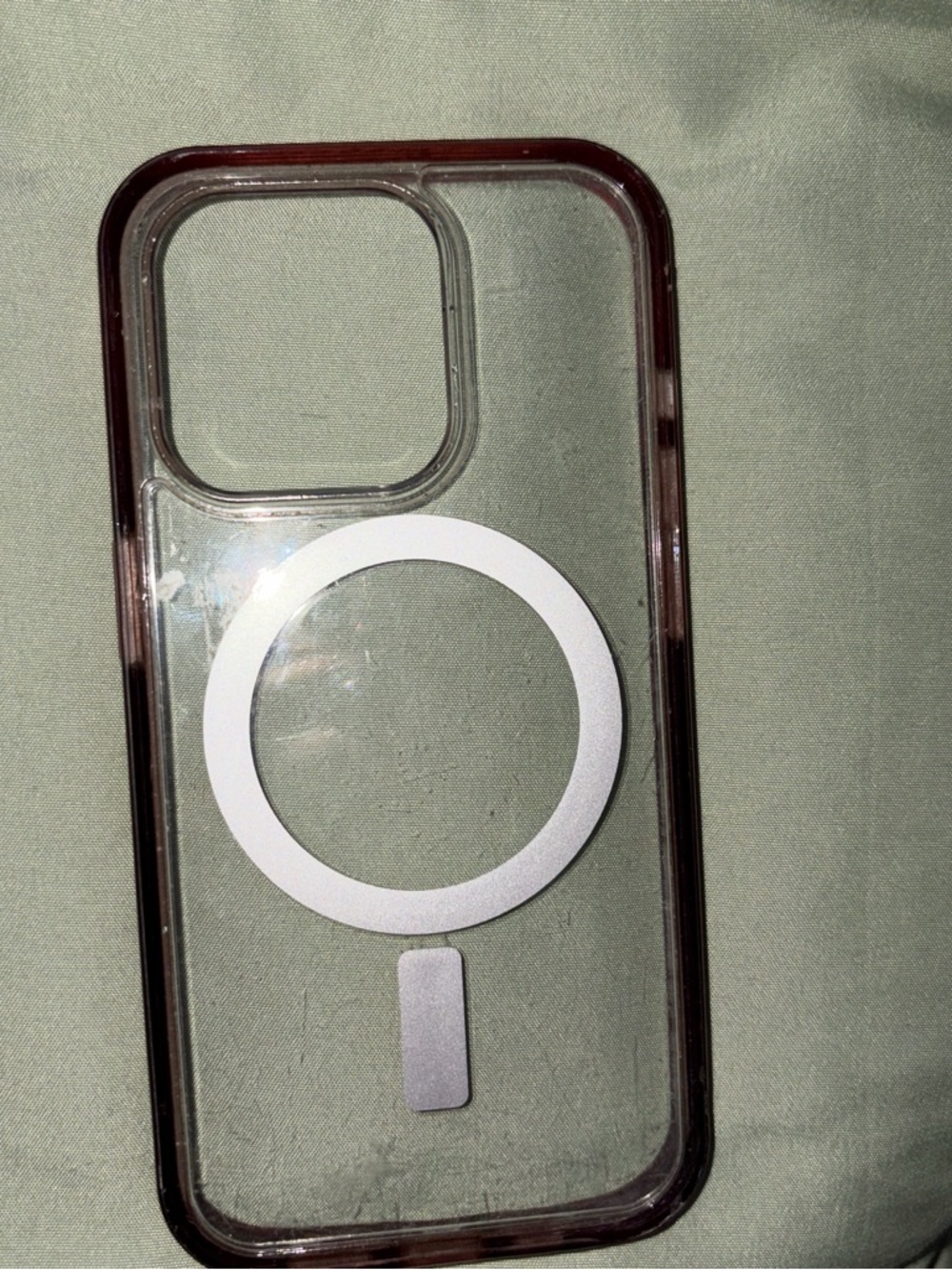 OtterBox Clear MagSafe-Compatible Case with Brown Trim